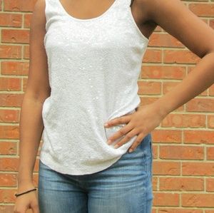 White Sequin Top